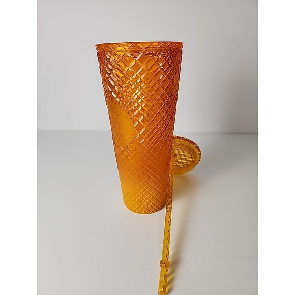 Starbucks 2022 Summer Orange Mango Ombre Jeweled Venti Cold Cup Tumbler 24oz - Picture 7 of 9